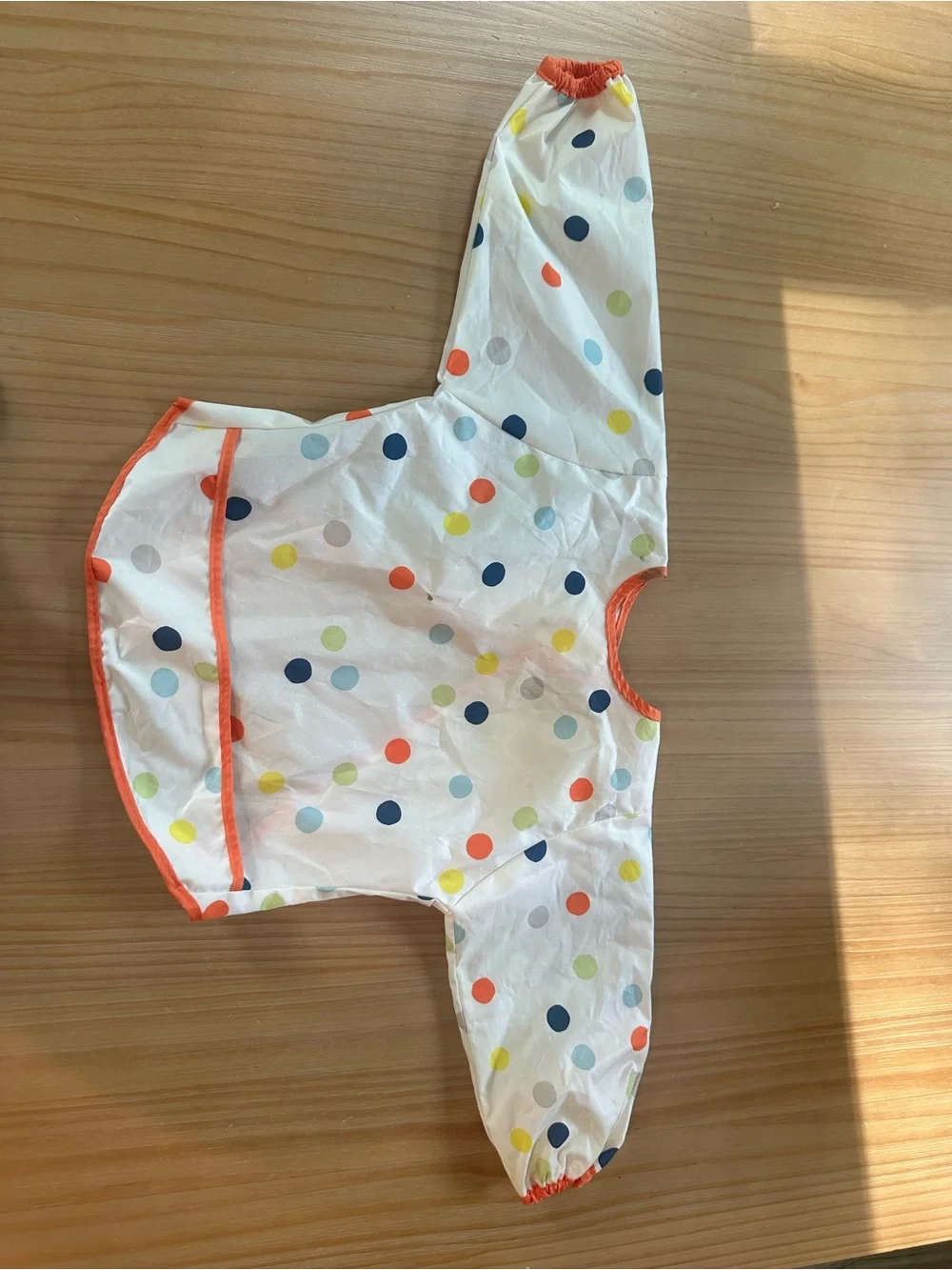 Kids Polka Dot Waterproof Smock with Multi-Color Bib Set